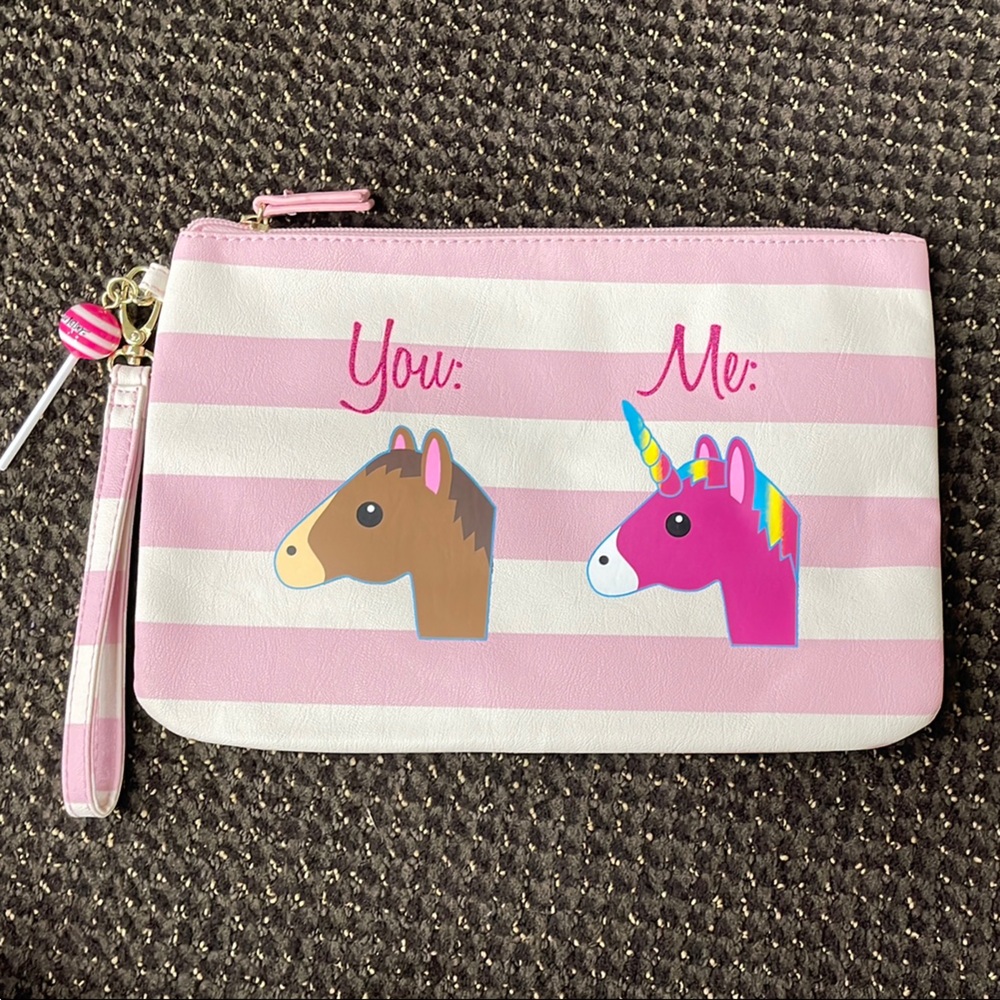 Pink and White Unicorn Kids Pouch